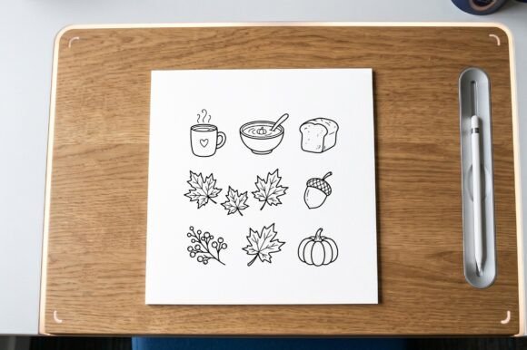 Autumn Food Nature Coloring Page