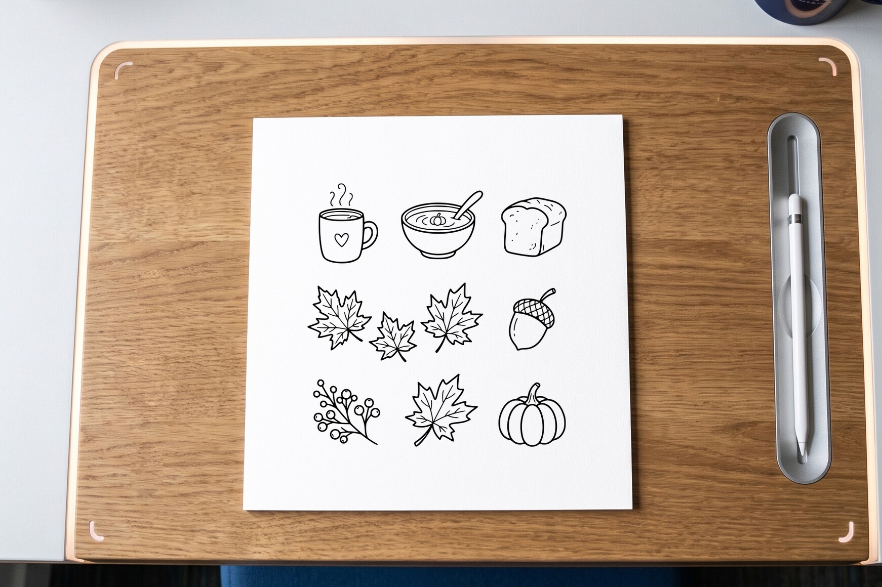 Autumn Food Nature Coloring Page