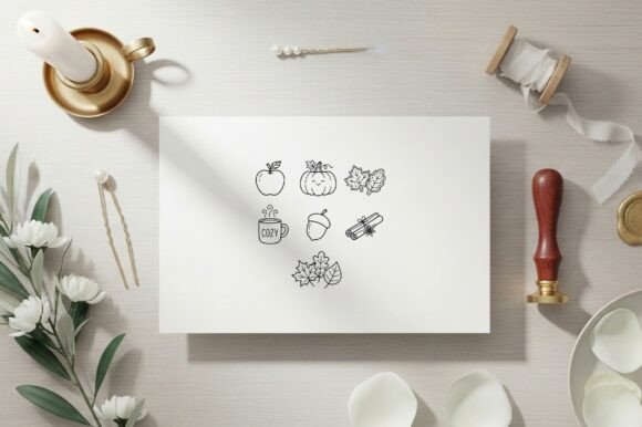 Autumn Objects Coloring Page