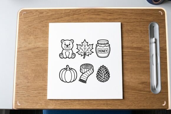 Autumn Objects Coloring Page