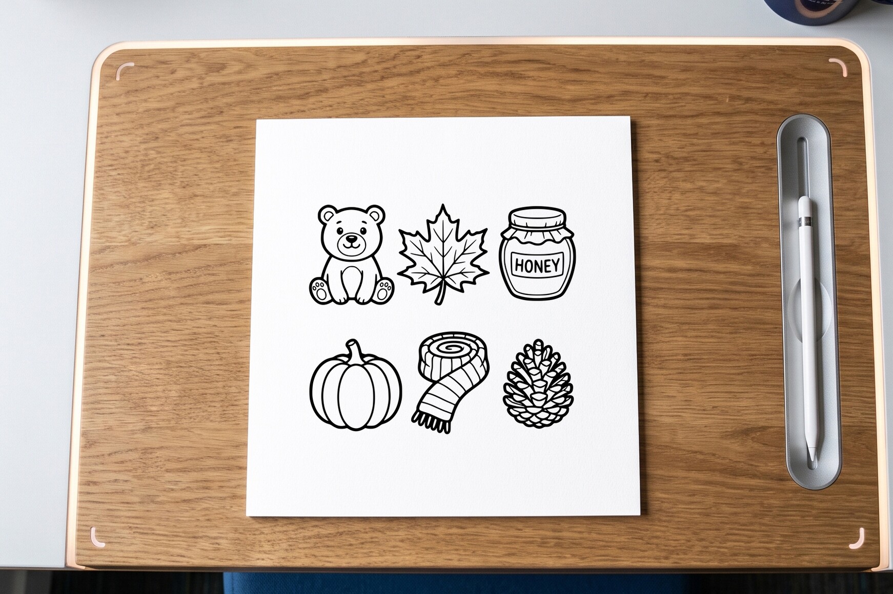 Autumn Objects Coloring Page
