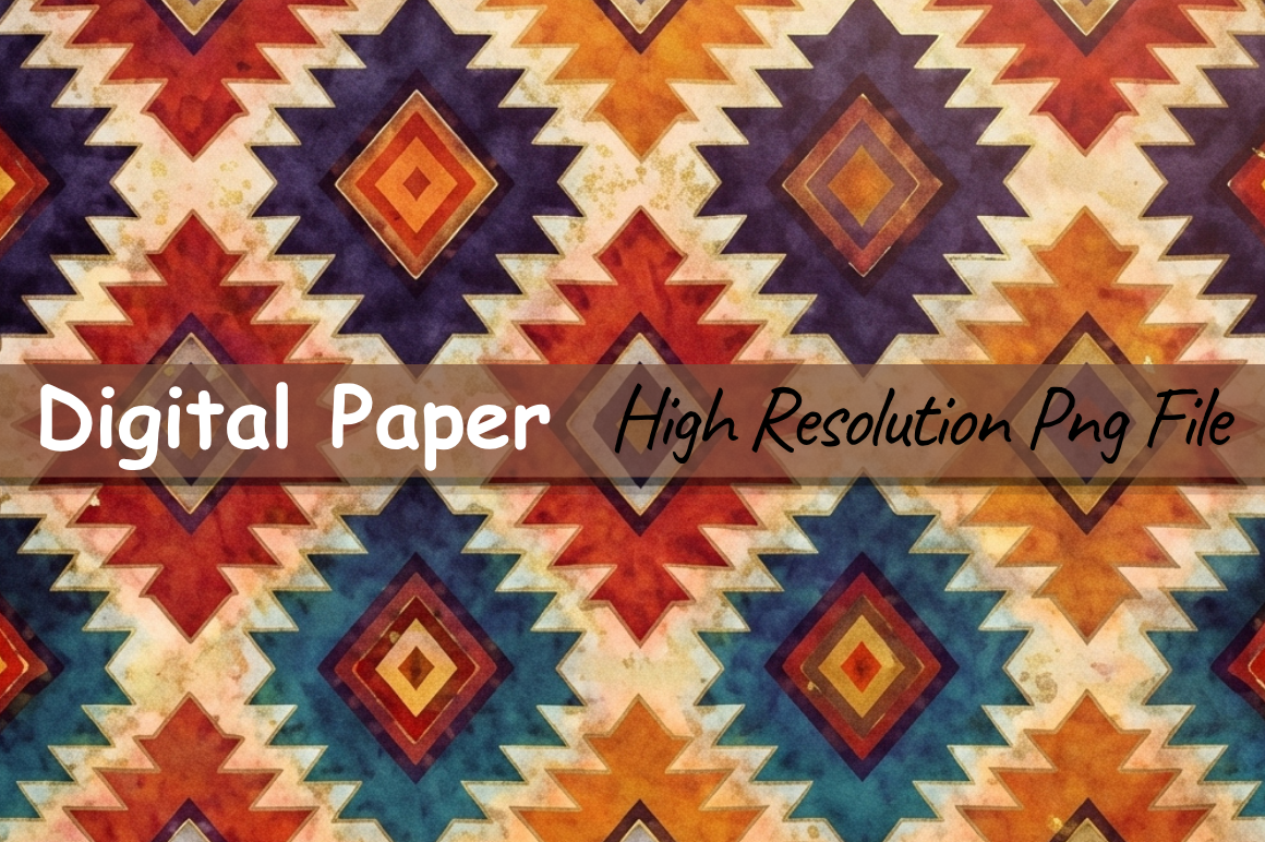 Aztec Geometric Digital Paper,Pattern Pn