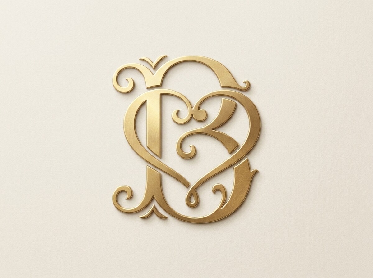 B Heart Monogram Logo SVG