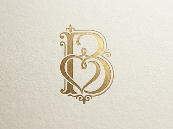B Love Monogram Logo SVG