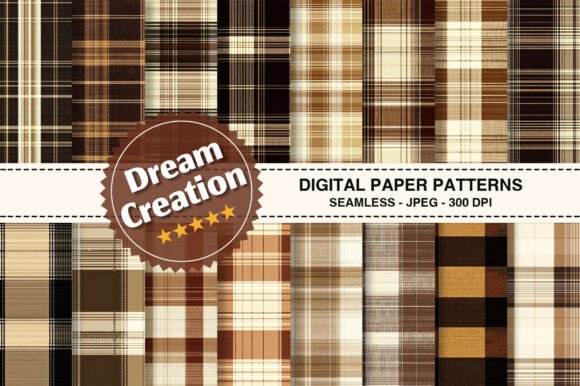 Brown Plaid Seamless Pattern
