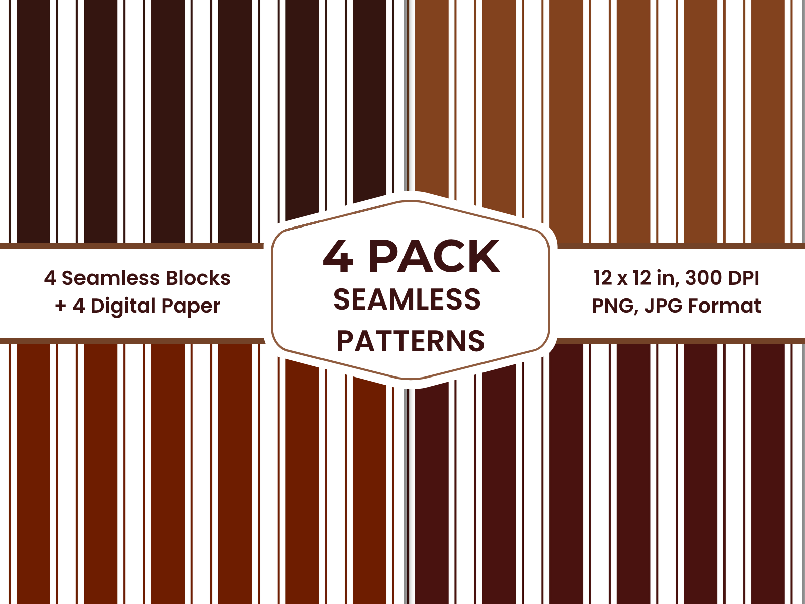 Brown Stripe Seamless Pattern Bundle