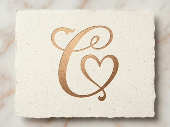 C Heart Monogram Logo SVG