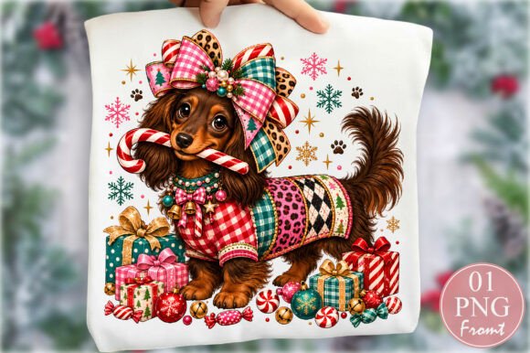 Christmas Dachshund Dog PNG