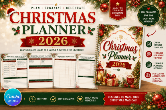 Christmas Planner 2026 | Canva Template