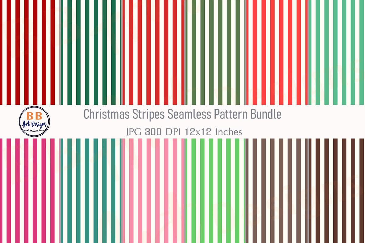 Christmas Stripes Seamless Pattern Paper