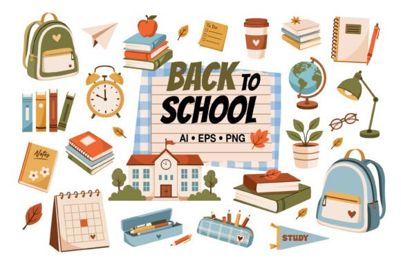 Cozy Back To School Clipart Png Eps Graphics