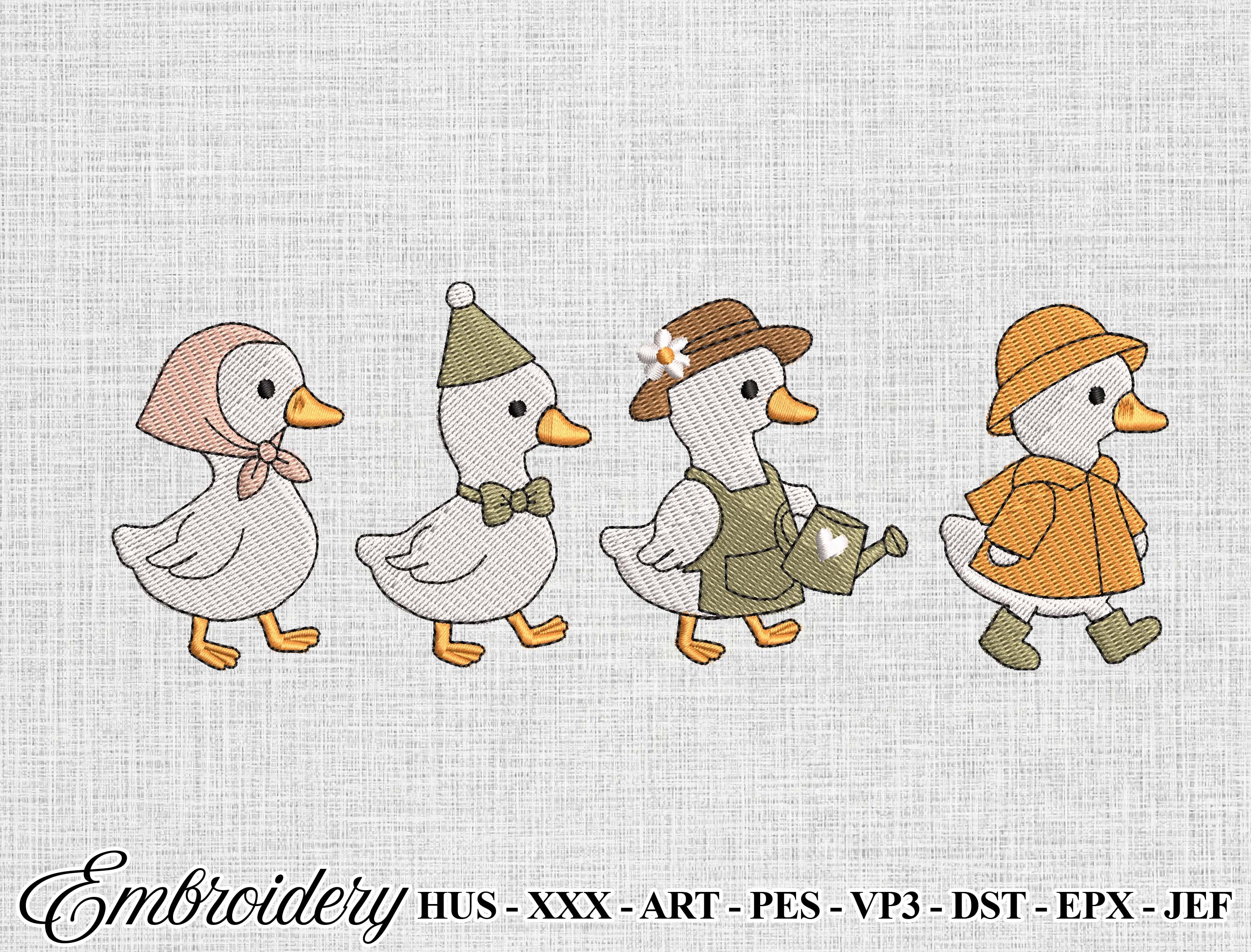Cute Duck Embroidery Design