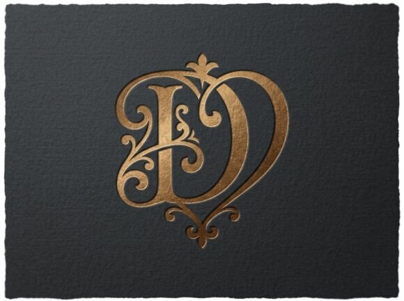 D Romantic Heart Monogram SVG