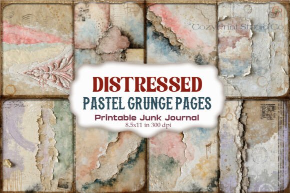 Distressed Pastel Grunge Junk Journal