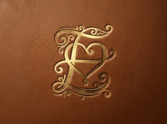 E Heart Monogram Logo SVG