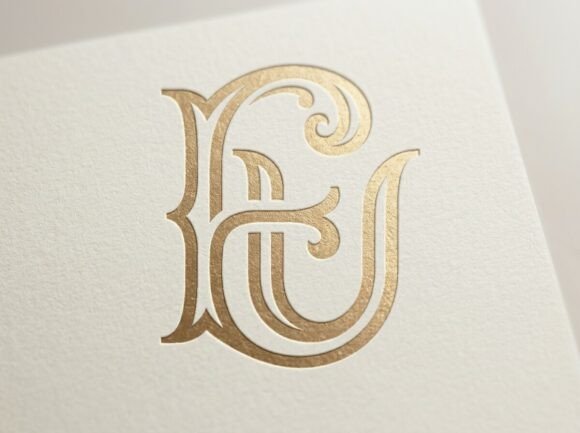 EU Luxury Initial Monogram SVG