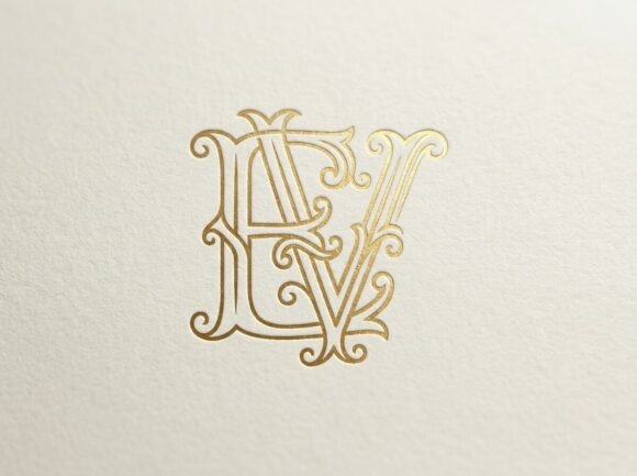 EV Elegant Monogram Logo SVG