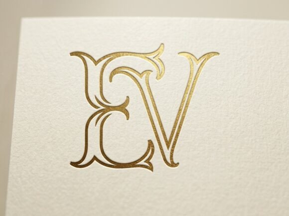 EV Luxury Initial Monogram SVG