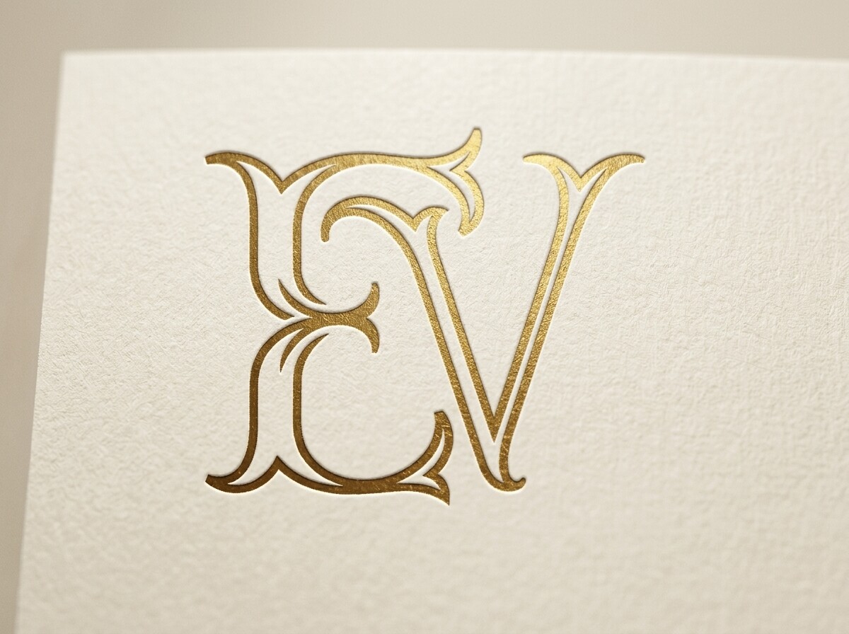 EV Luxury Initial Monogram SVG
