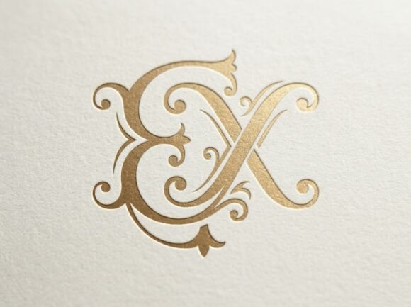 EX Elegant Monogram Logo SVG