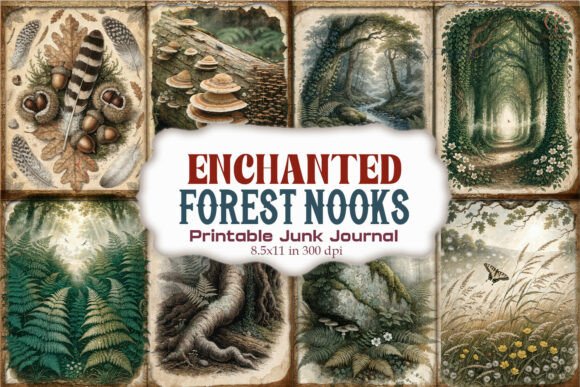 Enchanted Forest Nooks Junk Journal Page