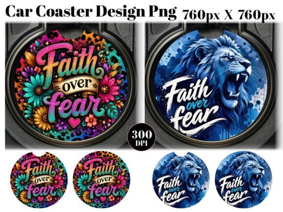 Faith over Fear Car Coaster PNG