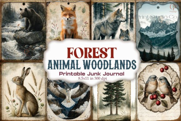 Forest Animal Woodlands Junk Journal
