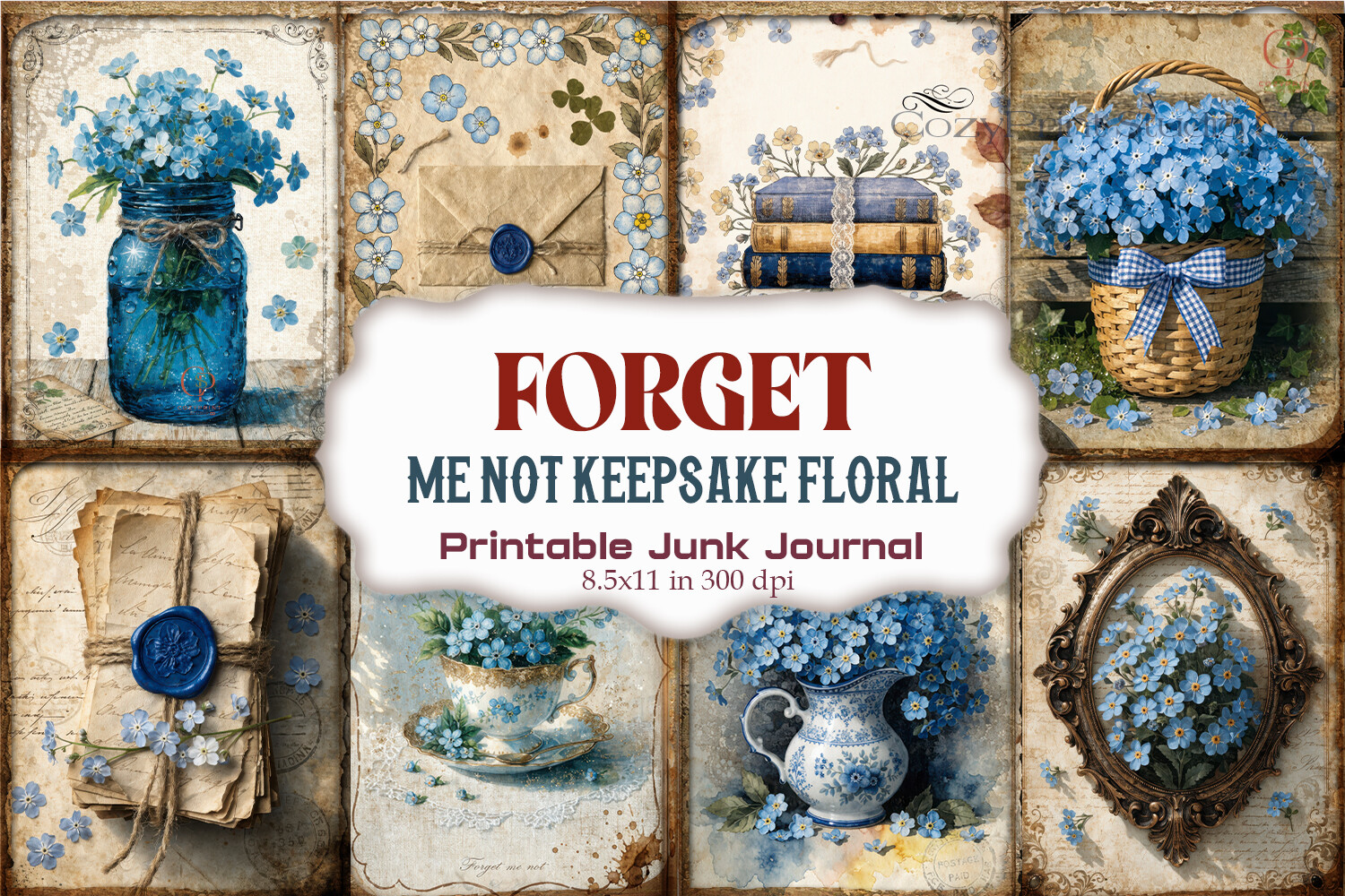 Forget Me Not Keepsake Floral Junk Journ