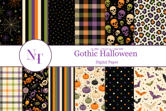 Gothic Halloween Digital Paper