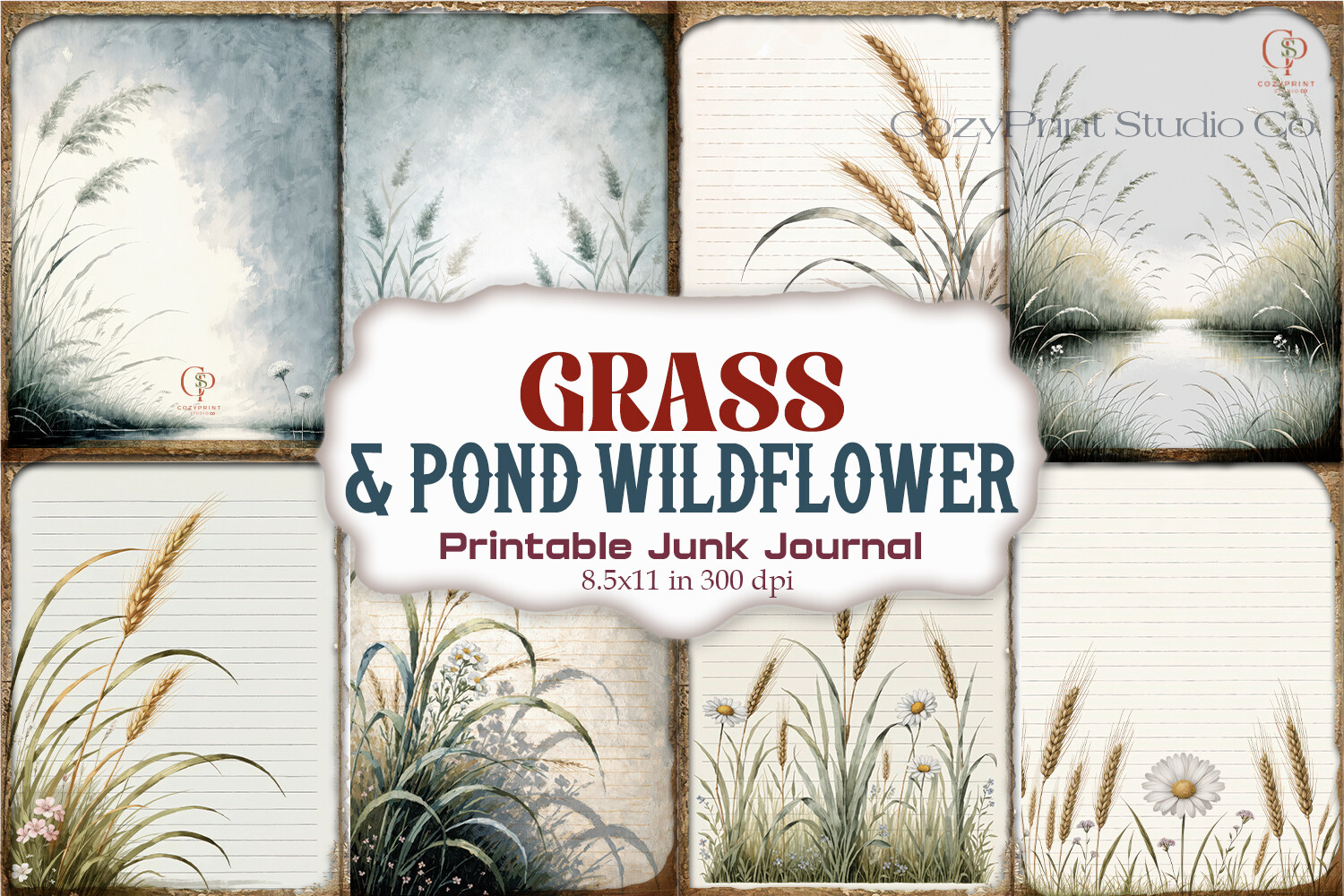 Grass & Pond Wildflower Junk Journal