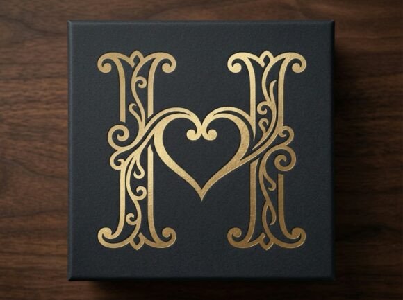 H Heart Monogram Logo SVG