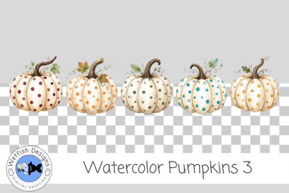 Halloween Watercolor Pumpkins 3