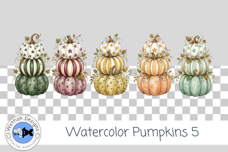 Halloween Watercolor Pumpkins 5