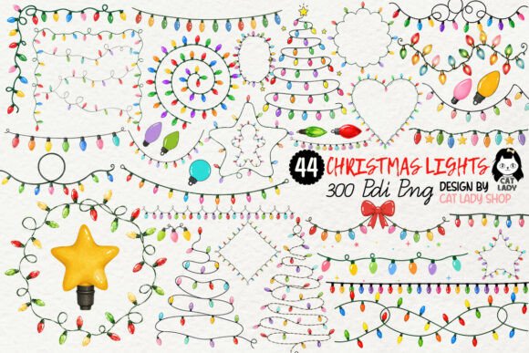 Hand Drawn Christmas String Lights