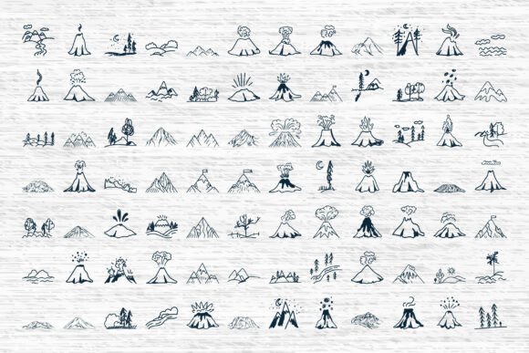 Hand Drawn Mountains & Forest Collection