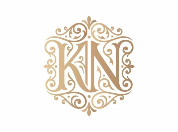 KN Interwoven Initials Logo SVG