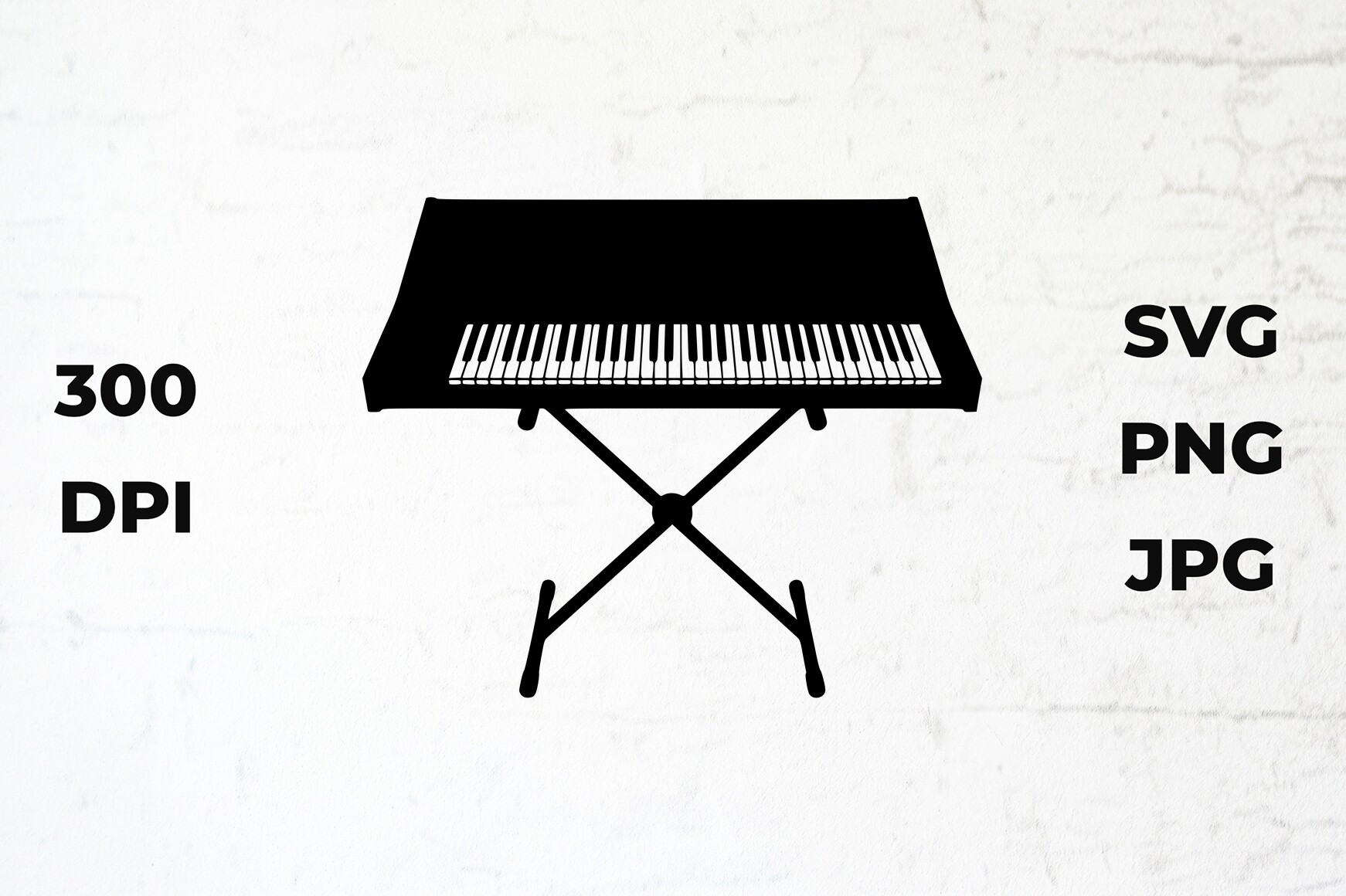 Keyboard Silhouette Retro Stand