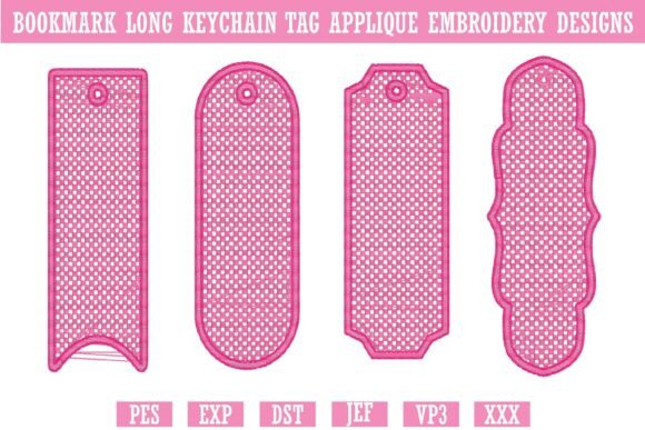 Long Keychain Tag Applique Embroidery