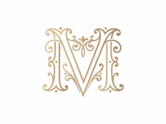 M Elegant Monogram Logo SVG