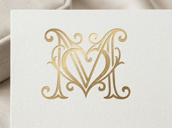 M Love Monogram Logo SVG