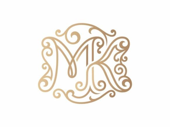 MK Ornate Monogram Logo SVG