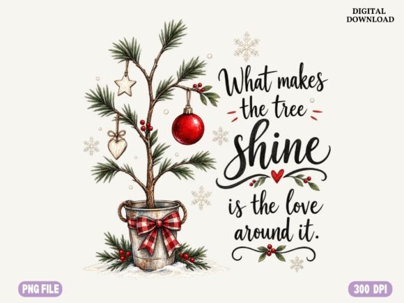 Minimalist Christmas Tree PNG, Rustic Po