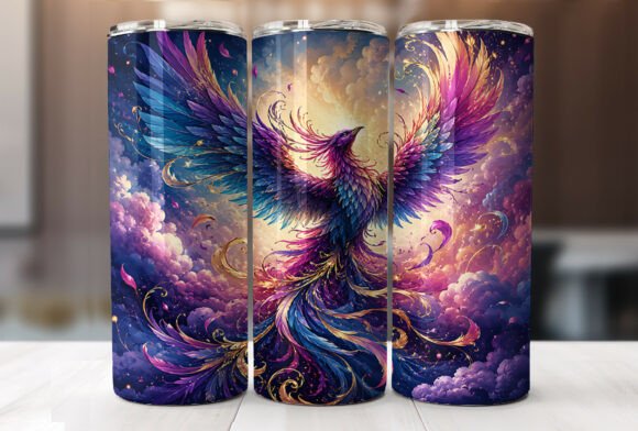 Mystical Phoenix 20oz Tumbler Wrap PNG