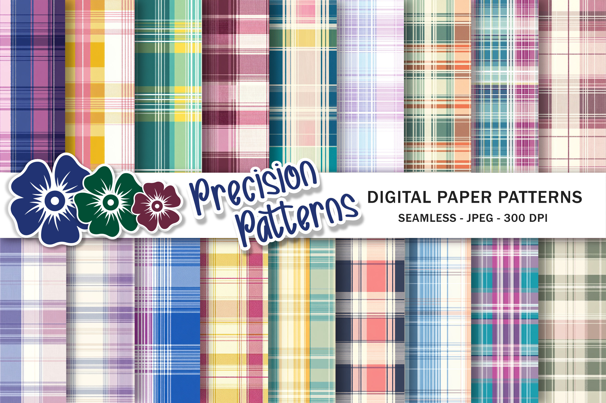 Pastel Plaid Digital Seamless Papers