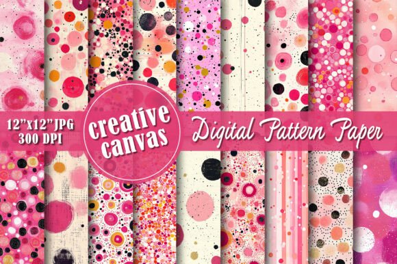 Pink Abstract Dot Digital Paper