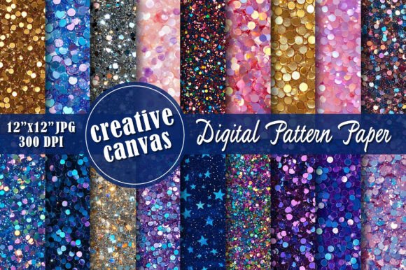 Pink & Purple Sequin Digital Paper