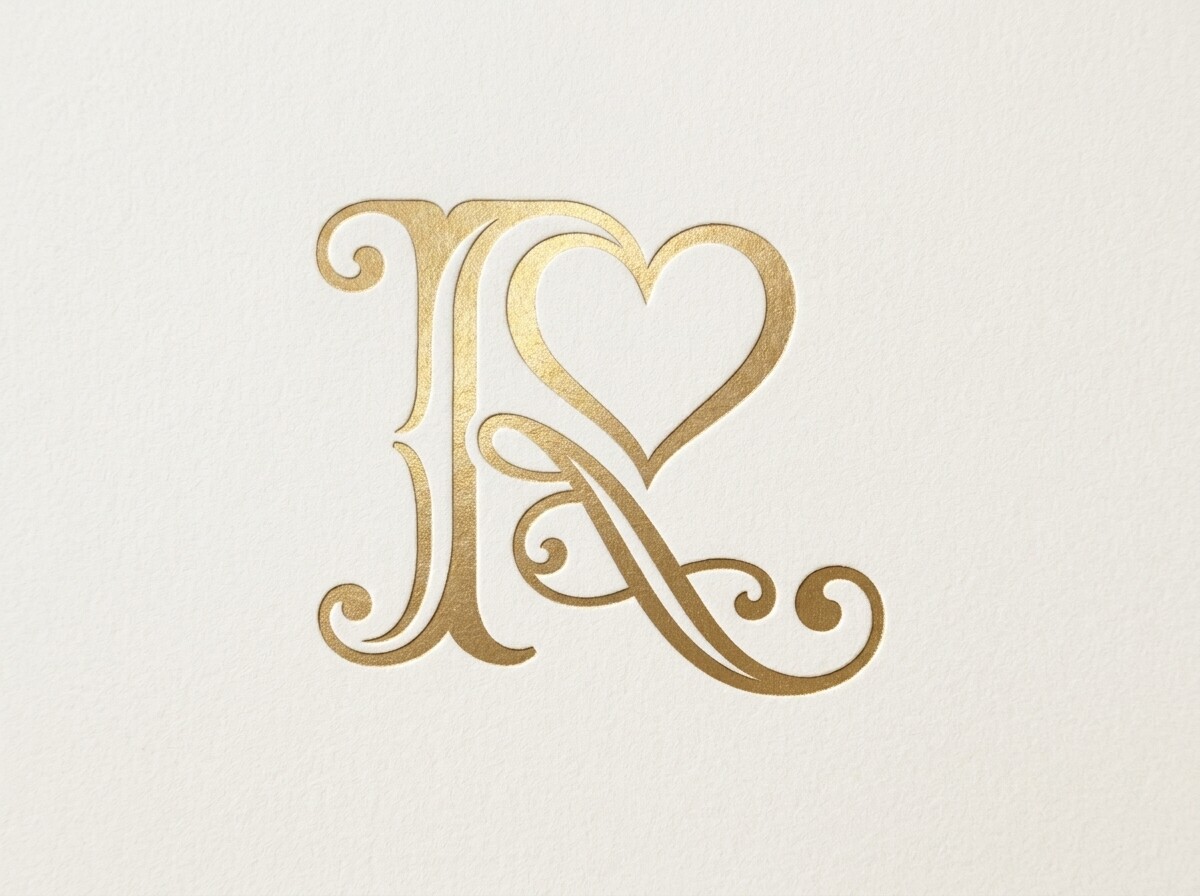 R Heart Monogram Logo SVG