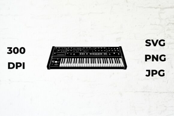 Retro Synth Keyboard Silhouette