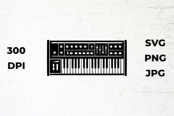 Retro Synth Keyboard Silhouette
