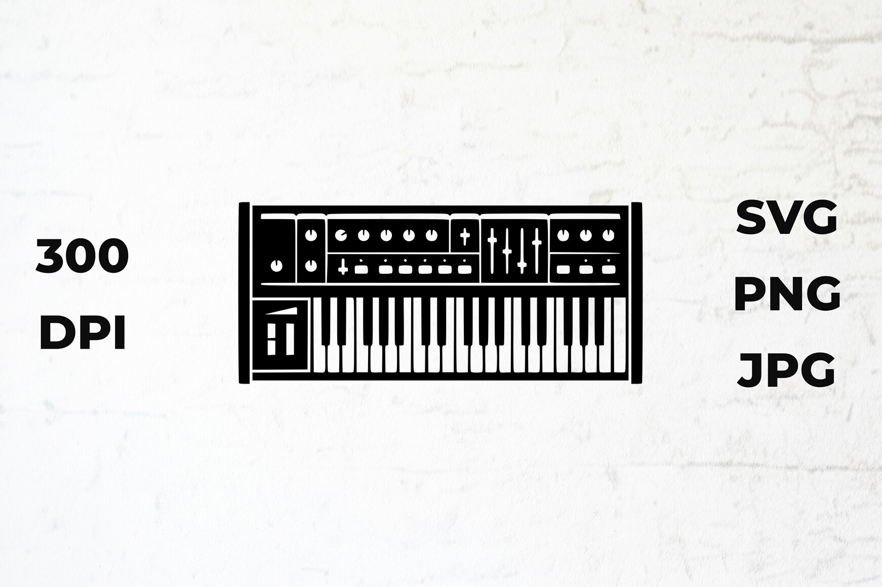 Retro Synth Keyboard Silhouette